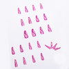 Rose Red Detachable Artistic Fake Nails - 24 Pcs