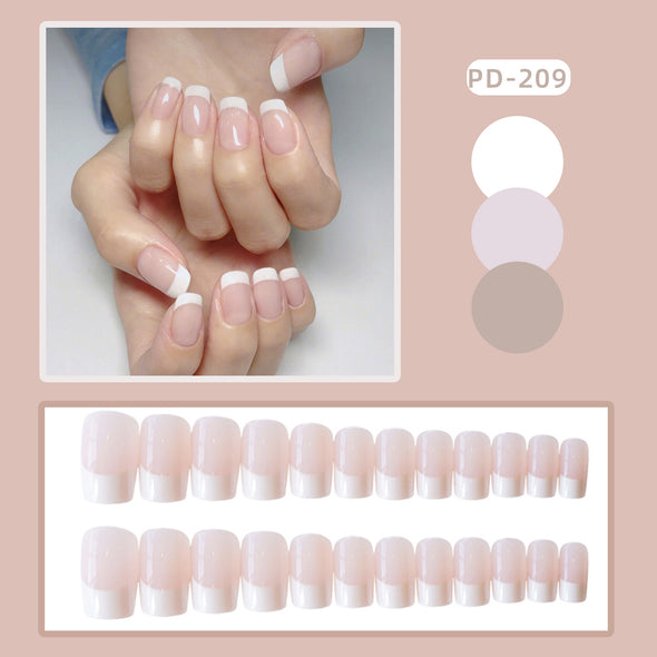 French Long Press On Fake Nails - 24 Pcs