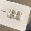 Mint Cat Eye UV Press On Nail - 10 Pcs