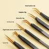 Gold Black High-Grade Mesh Precision Tweezers Set