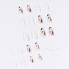 Leopard Print Jade Nude Transparent Press On Fake Nails - 24 Pcs