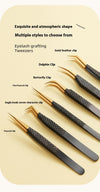 Gold Black High-Grade Mesh Precision Tweezers Set