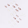 Leopard Print Jade Nude Transparent Press On Fake Nails - 24 Pcs